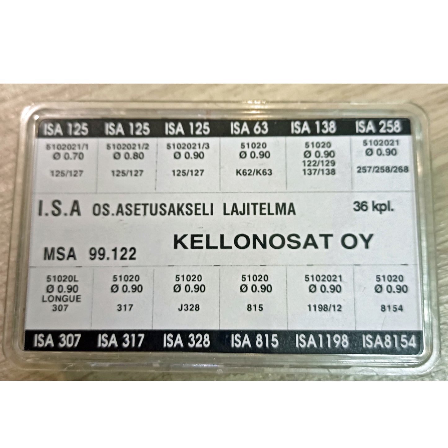 Akseli lajitelma ISA